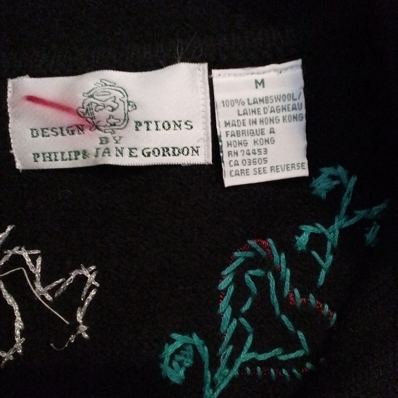 NWT Design Options Philip & Jane Gordon PAISLEY Cardigan WOOL Sweater Womens MED - Picture 6 of 6